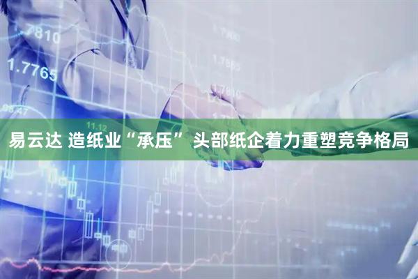 易云达 造纸业“承压” 头部纸企着力重塑竞争格局